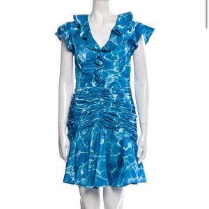 Flor et.al Womens Dante Short Ruched SWIMMING POOL PRINT Cocktail Party Dress 12